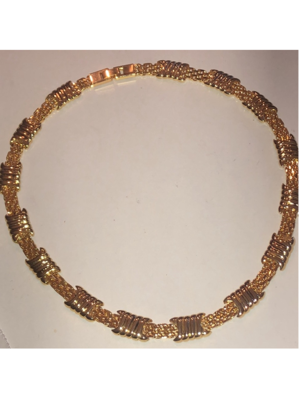Elegant Vintage Gold Tone Chunky Retro Boho Necklace